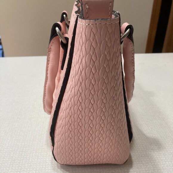 EUC Beautiful Patricia Nash Pattern Embossed Pink Satchel - Picture 9 of 12